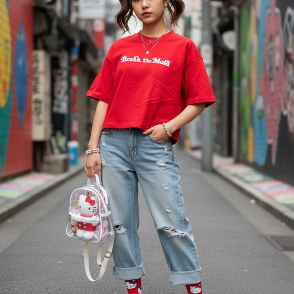 Uniqlo UT Verdy Break The Mold Graphic Tee Red Boxy - Picture 3 of 8